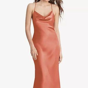 Dessey - COWL-NECK CONVERTIBLE MAXI SLIP DRESS - TERRACOTTA COPPER
